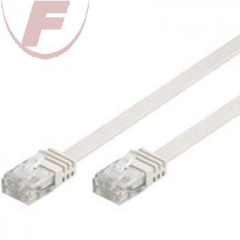 CAT 6 Patch-Flachkabel, 1m, U/UTP; ungeschirmt; 2xRJ45 Stecker, weiß