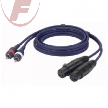 2x Cinchstecker / 2x XLR Kupplung, 1,5m - Audiokabel