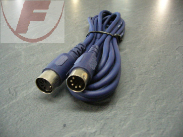 5-Pol-DIN-Stecker  / 5-Pol-DIN-Kupplung, 3m, blau - Audiokabel