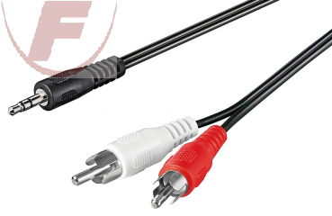 Klinken/Cinch-Kabel 1m, 3,5mm stereo Stecker > 2x Cinchstecker