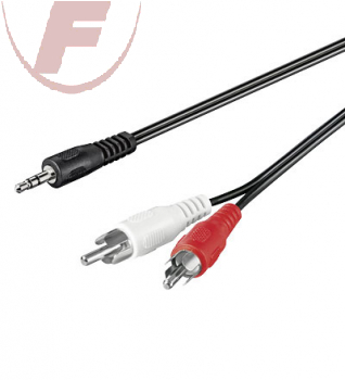 Klinken/Cinch-Kabel 1,5m, 3,5mm stereo Stecker > 2x Cinchstecker
