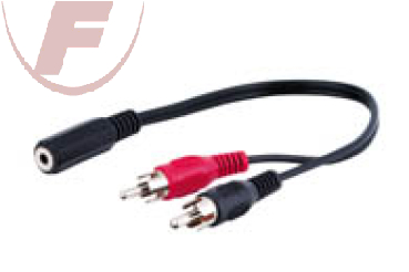 Klinken/Cinch-Kabel 0,2m,  2 x Cinchstecker> 3,5mm stereo Kupplung