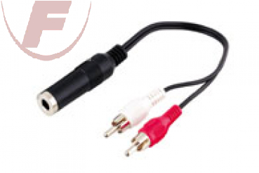 Cinch/Klinken-Kabel 0,2m, 2x Cinchstecker> 6,3 mm stereo Kupplung