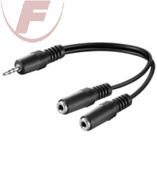 Klinke Adapterkabel, 0,2 m, stereo, 3,5 mm Stecker / 2x 3,5 mm  Kupplung