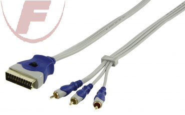 Scart/Cinch-Kabel 1,5m, Scartstecker> 3x Cinchstecker (Audio/Video)