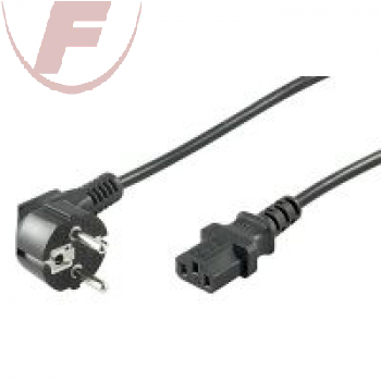 Netzkabel, 3m, Schutzkontakt-Winkelstecker> Kaltgerätekupplung, schwarz