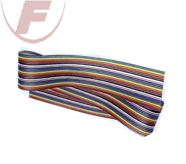 16-adrig Regenbogen-Flachkabel - Meterware - RM=1,27mm