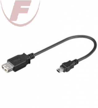 FLEWO OnlineShop - USB 2.0-Buchse (Typ A) > USB 2.0-Mini-Stecker (Typ B,  5-Pin), 0,2m