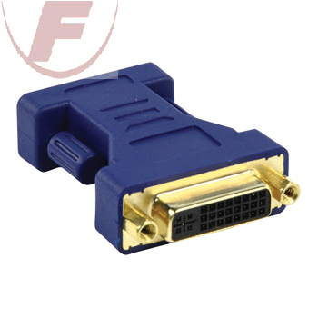 Adapter: DVI (24+5) Buchse / 15pol VGA HD-Stecker, vergoldete Kontakte