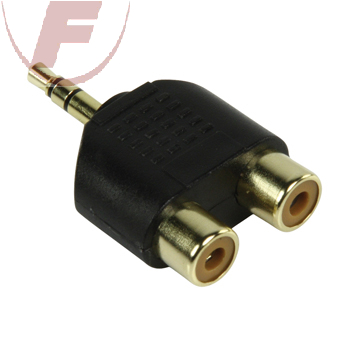 Adapter: 3,5 mm Stecker Stereo > 2x Cinchbuchse vergoldete