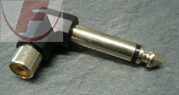 Adapter: 6,3mm Mono-Stecker > Cinch-Buchse, Winkel