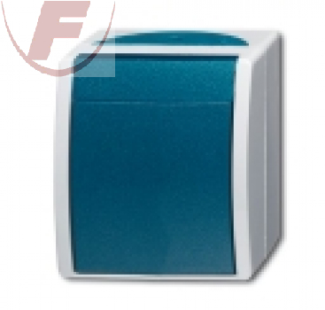 BJ, ocean® (IP44), Wechselschalter, grau/blaugrün - 2601/6 W-53