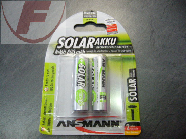 NiMH-Akku AA (Mignon) 1,2V 800mAh, SOLAR  - ANSMANN, 2er Blister