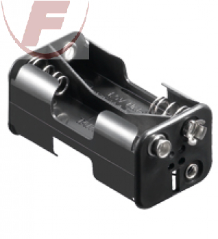 AA (Mignon), Batteriehalter für 4 Zellen, Druckknopf
