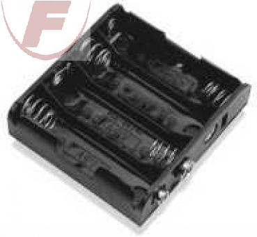 AA (Mignon), Batteriehalter für 4 Zellen, Druckknopf