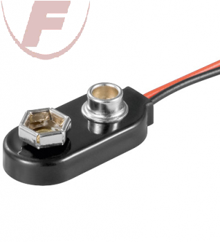 Batterieclip für 9-V Blöcke , I-Form, Plastikgehäuse