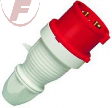 16A, CEE-Stecker rot, 3-polig + N + PE, 6h, IP44 - Walther 210