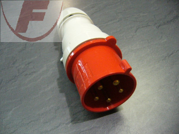 32A, CEE-Stecker rot, 3-polig + N + PE, 6h, IP44 - Walther 230
