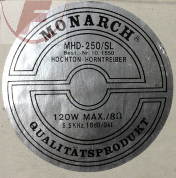MHD-250SL, Hochtontreiber, 120 Watt, 8 Ohm - MONARCH®