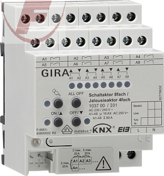Gira Schalt-/Jalousieaktor REG KNX/EIB 16A 103700