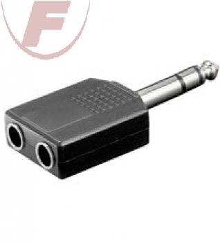 6,35 mm Stereo Stecker > 2x6,35 mm Stereo Kupplung
