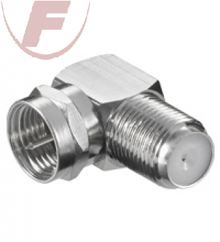 Verbinder: F-Stecker>F-Kupplung, 90°Winkel