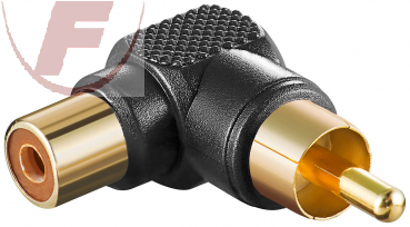 Winkeladapter Cinchstecker/Cinchbuchse schwarz vergoldet