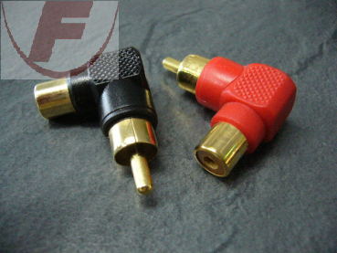 Winkeladapter Cinchstecker/Cinchbuchse rot