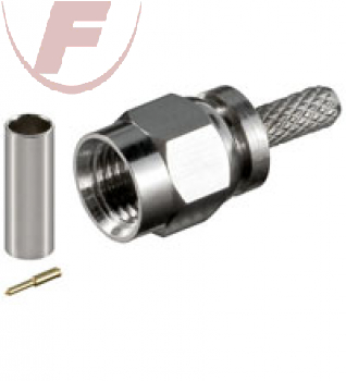 SMA-Stecker für RG 58/U Kabel, Crimp, Gold Kontakte