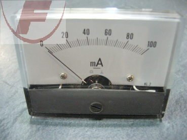 Drehspul-Einbauinstrument, 60,3 x 46,3 mm, 1 Ampere