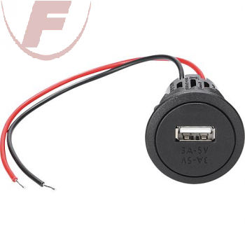 KFZ USB-Einbausteckdose, max. 3A, 8-34V-DC