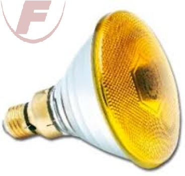 E27 Pressglaslampe 100W Gelb Flood 30º