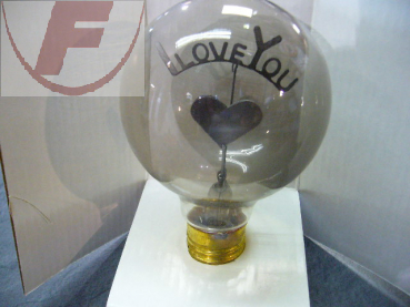 E27 Glückslichtlampe Flacker ( I LOVE YOU ), Ø 80mm