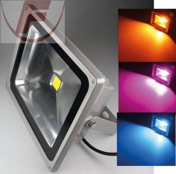 LED-Außenstrahler / Fluter mit 50Watt, IP44, RGB mit Fernbedienung