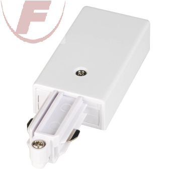Einspeiser für 1-Phasen HV-Stromschiene, Aufbauversion weiss, Erde links