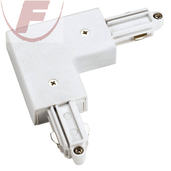 Eckverbinder für 1-Phasen HV-Stromschiene, Aufbauversion weiss, Erde aussen