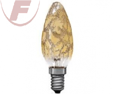 E14 Kerzenlampe Krokoeis gold 40 Watt / 389lm / dimmbar