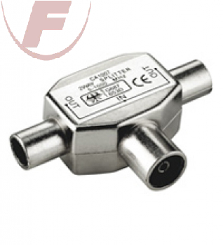 2 Geräte Verteiler (TV), 2 x Koaxial-Stecker>Koaxial-Kupplung
