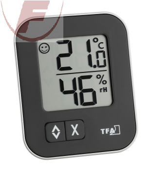 'Moxx' Digitales Thermo-Hygrometer schwarz/silber