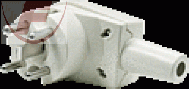 16A, Perilex Winkel-Stecker weiß, 3-polig + N + PE - ABL