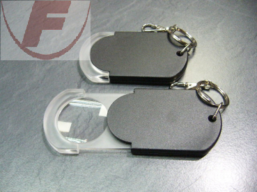 Taschenlupe mit Schlüsselring, Vergrößerung 3-fach, 44x9x81 mm