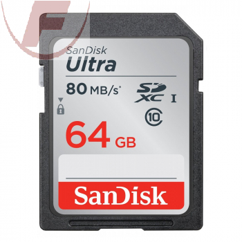 SanDisk Ultra, 64GB SDXC Karte, speed up to 80MB/s, Class 10, UHS-I