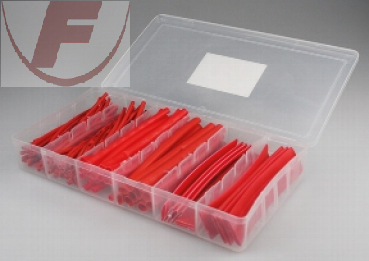 Schrumpfschlauch-Set 100-teilig rot Aufbewahrungs-Box