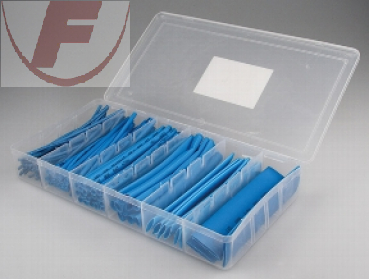 Schrumpfschlauch-Set 100-teilig blau Aufbewahrungs-Box