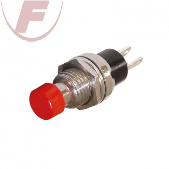 Drucktaster, Druck=EIN, rot, 1A/50V, Ø 7 mm