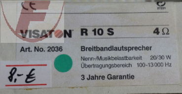 R 10 S - 4 Ohm, 10 cm (4") Breitbandlautsprecher