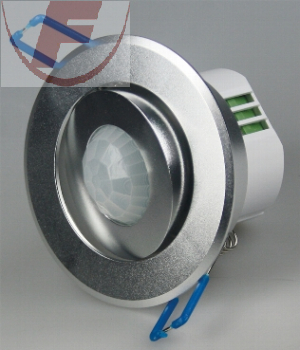 Decken-Einbau-Bewegungsmelder 360° 230V/1200W, 6m, schwenkbar, silber/Alu