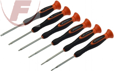 6x Torx-Schraubendreher, T6, T7, T8, T9, T10, T15 im Satz