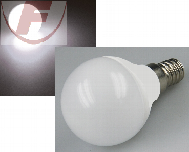 E14 LED-Tropfen, 5Watt, 420lm, 6000K, 160°, matt