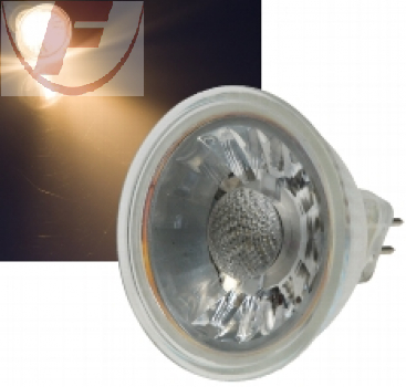 LED Strahler MR16 12Volt/5Watt, 400lm, 3000K, 36° - "H50 COB"